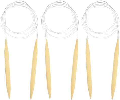 HARFINGTON 3Pcs US Size 15 (10 mm) Circular Knitting Needles, 47 Inch / 120 cm Round Wooden Needle for Handmade Projects DIY Knitting Blankets Socks Hats Sweaters by HARFINGTON