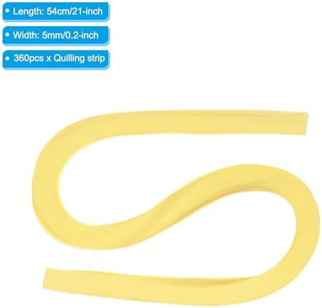 PATIKIL 360pcs Quilling Strips Paper 3/16"(5mm) 21"(54cm) Origami Paper Quilling Strip for Art DIY Hand Craft Christmas, Light Yellow - Image 2