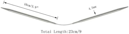 3Pcs Size US 7 (4.5mm) 9-inch (23cm) Double-Pointed Flexible Circular Needles，Handmade DIY Projects Like Sweater, Scarf, Gloves, ect - Image 2