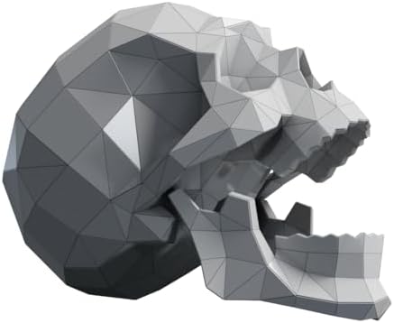Human Skull Paper Sculpture,Pre-cut DIY Papercraft Kit,Handmade Real Size Anatomy,White Color,Low Poly Home Decor,All Accessories Included - Image 7