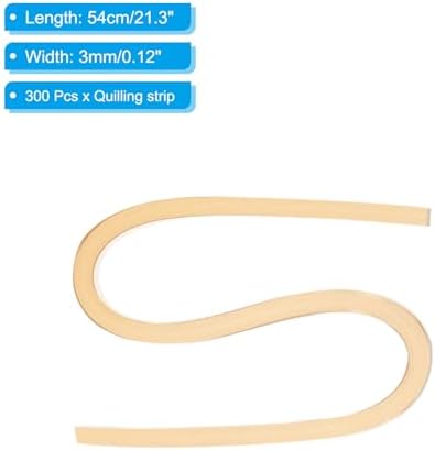 PATIKIL Quilling Strips Paper 300pcs 1/8"(3mm) 54cm Origami Paper Quilling Strip for Art DIY Hand Craft Christmas Metallic Champagne - Image 2
