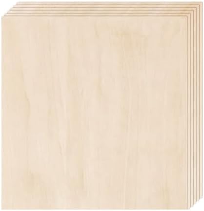 Basswood Sheets 6 Pack,12"x12"x1/16 Plywood Sheets,1.5mm Basswood for Laser Cutting,Laser Engraving Blanks,Drawing & Painting,Thin Natural Unfinished Wood for Crafts,Wood Burning,Scroll Saw Cutting by Unknown