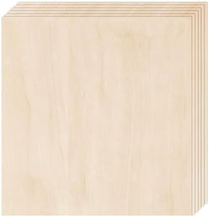 Basswood Sheets 6 Pack,12"x12"x1/16 Plywood Sheets,1.5mm Basswood for Laser Cutting,Laser Engraving Blanks,Drawing & Painting,Thin Natural Unfinished Wood for Crafts,Wood Burning,Scroll Saw Cutting by Unknown
