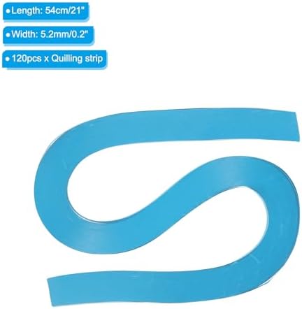PATIKIL 120pcs Quilling Strips Paper 3/16"(5.2mm) 21"(54cm) Origami Paper Quilling Strip for Art DIY Hand Craft Christmas, Lake Blue - Image 2