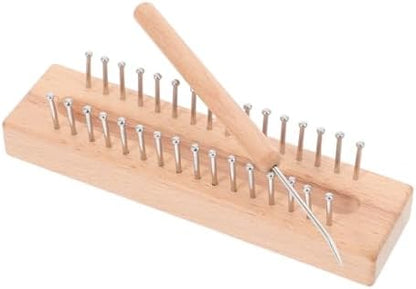 COHEALI Wooden Knitting Loom Kit with Crochet Hook Solid Beech Scarf Knitting Loom 6.29In Lightweight DIY Weaving Tool for Handmade Scarves and Crafts - Image 5
