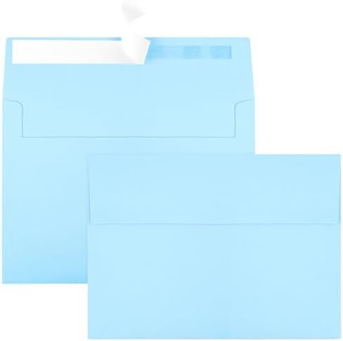 50 Packs Blue 5x7 Envelopes, Blue Envelopes 5x7, A7 Invitation Envelopes Self Seal for Weddings, Invitations, Photos, Greeting Cards, Mailing by Joyberg