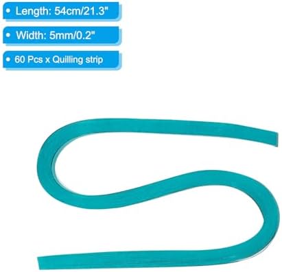 PATIKIL 60pcs Metallic Quilling Strips Paper 5mm(3/16") x 54cm Origami Paper Quilling Kits for Adults Beginner Art DIY Craft Christmas, Peacock Blue - Image 2