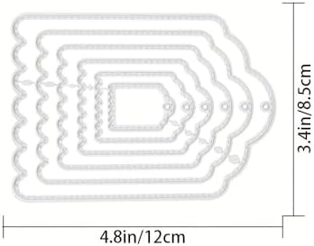 Lapoo Cutting Die for Scrapbooking, 3D Backgrounds Frame New Cutting Dies DIY Album Card Making Decor Paper Craft Metal Die Cuts Party Decorations (Multiple Label Boxes 4.7 x 3.3 in) - Image 2