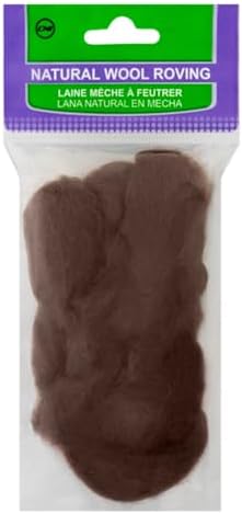 Clover Natural Wool Roving, Brown by CloverPress