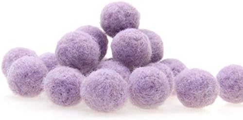 Needle Felt Balls Pure Wool Beads Felted Wool Balls 15mm Handmade DIY Crafts 20pcs (Lavendar) - Image 2