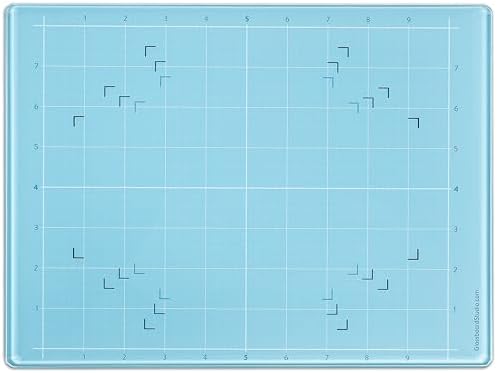 GLASSBOARD STUDIO Glass Craft Mat - Magnetic, Heat & Scratch Resistant - For Crafting, Cutting, Painting, Mixed Media Artwork - Grid Lines, Non-Slip Rubber Feet (Ice 9"L x 12"W) by GlassboardStudio