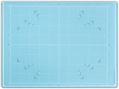 GLASSBOARD STUDIO Glass Craft Mat - Magnetic, Heat & Scratch Resistant - For Crafting, Cutting, Painting, Mixed Media Artwork - Grid Lines, Non-Slip Rubber Feet (Ice 9"L x 12"W) by GlassboardStudio