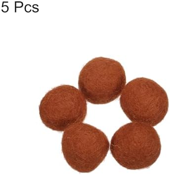 PATIKIL Wool Felt Balls Beads Wool Felting Pom 2cm 20mm Coffee Brown for Home Crafts Handcrafts Project DIY Pack of 5 - Image 3