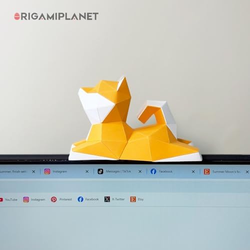 Shiba Inu 3D Origami Paper Craft Kit, Easy DIY Pre-Cut Puppies Paper Sculpture Model for Adults, Cute Animal Handmade Home Decor Papercraft Gift Set for Beginners - Image 3