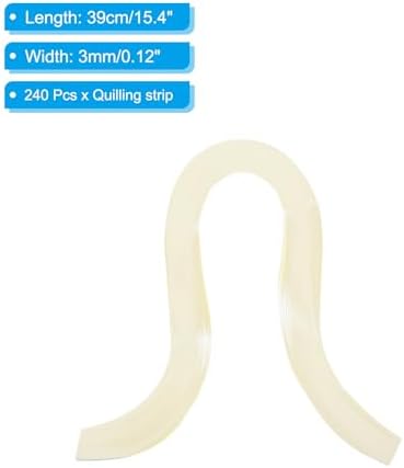 PATIKIL 240pcs Quilling Strips Paper, 3mm x 39cm Origami Paper Quilling Kits for Adults Beginner Art DIY Craft Christmas, Cream - Image 2