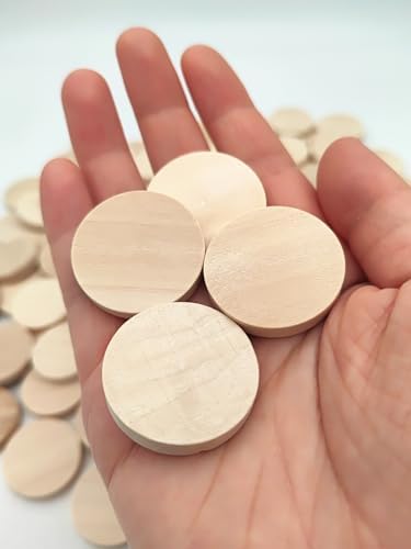 100PCS Natural Wood Slices 1.2 inch Blank Round Wooden Discs Unfinished Wood Circles Blank Wooden Ornaments for DIY Crafts - Image 4
