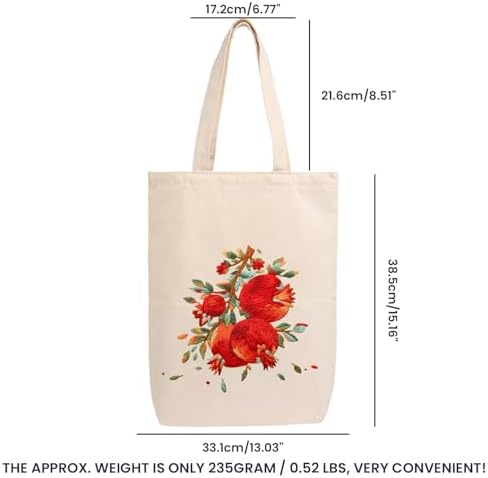 CREAWONDER Canvas Tote Bag Embroidery Kit with Pattern for Beginners, Arts and DIY Embroidery Crafts Kits for Adults, Include Instructions, Embroidery Hoops, Color Threads and Tool - Image 6