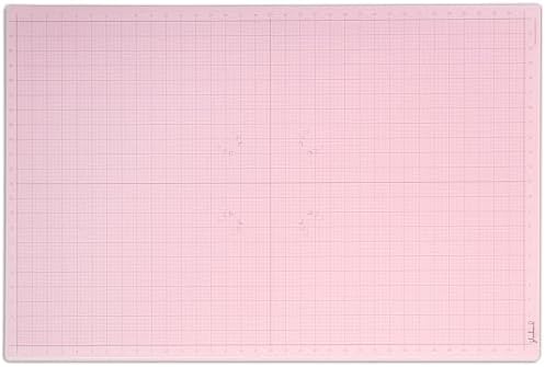 GLASSBOARD STUDIO Glass Craft Mat - Magnetic, Heat & Scratch Resistant - For Crafting, Cutting, Painting, Mixed Media Artwork - Grid Lines, Non-Slip Rubber Feet (Blush 24"L x 36"W) by GlassboardStudio
