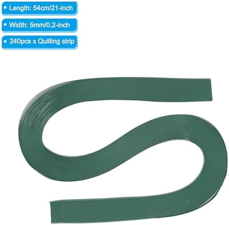 PATIKIL 240pcs Quilling Strips Paper 3/16"(5mm) 21"(54cm) Origami Paper Quilling Strip for Art DIY Hand Craft Christmas, Blackish Green - Image 2