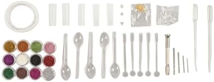 DAREBUDA DIY Glue Mold Set, Silicone Resin Jewelry Making Kit with Stirring Rods Scoop Pins Sequins for Pendant Bracelet Earring Craft, Reusable Flexible for Home Art - Image 2