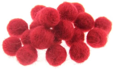 Needle Felt Balls Pure Wool Beads Dry Felted Balls 15mm Handmade DIY Crafts 20pcs (Red) by Zasy