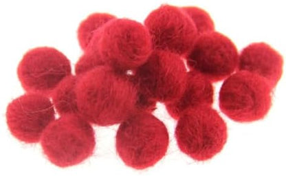 Needle Felt Balls Pure Wool Beads Dry Felted Balls 15mm Handmade DIY Crafts 20pcs (Red) by Zasy