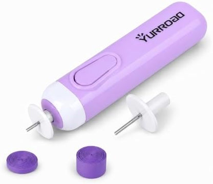 2-in-1 Electric Quilling Pen with Dual Tips for 1.5-10mm Strips, Purple by YURROAD