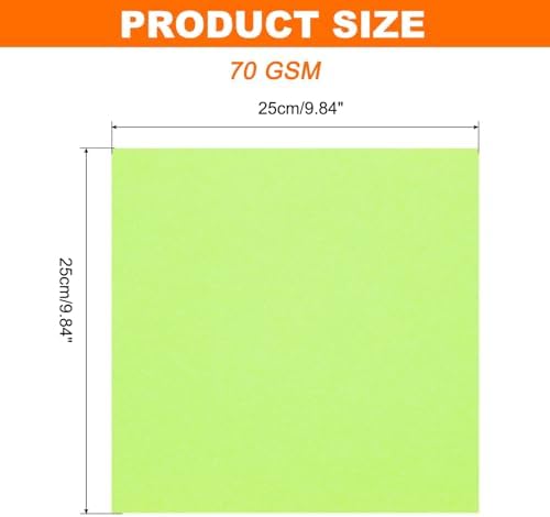 MECCANIXITY 75 Sheet Origami Paper Double Sided 10x10" Fluorescent Green - Image 2