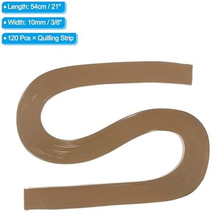PATIKIL 120pcs Quilling Paper Strips Paper Flowers Quilling Kits 3/8"(10mm) Origami Paper for Adults Beginner Art Craft, 21"(54cm) Dark Brown - Image 2