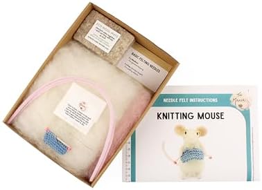 Wizardi Beginner Needle Felting Kit for Adults - Knitting Mouse. Animal Felting Kit 8cm Tall. Felting Tools. Wool Felting Supplies. Felt Crafts. Wool Felt. The Makerss - Image 4