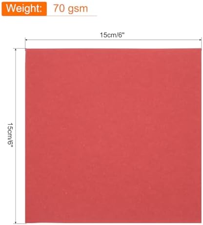 MECCANIXITY 75 Sheet Origami Paper Double Sided 6x6" Bright Red - Image 2