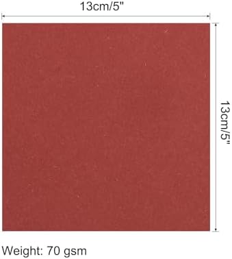 MECCANIXITY 100 Sheet Origami Paper Double Sided Dark Red 5x5 Inch Square Sheet for Art Craft Project, Beginners, Gifts Decor - Image 2