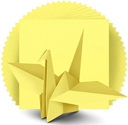 IOOLEEM Origami Paper, 200 Sheets, Light Yellow Origami Paper, 6 Inch Square, Double Sided Colored Paper for Crafts DIY Party & Decoration by IOOLEEM