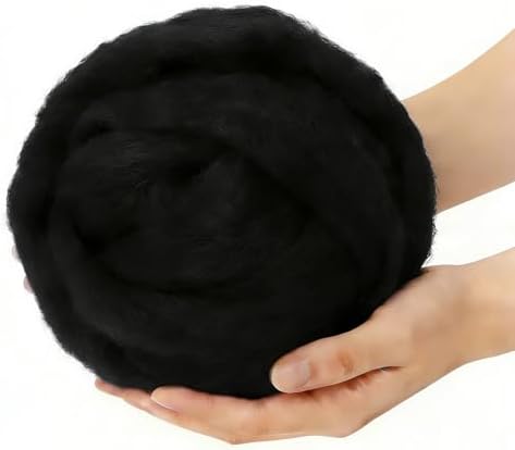 VNAKER 3.4oz Needle Felting Wool Black for DIY Needle Craft Enthusiasts by %22VNAKER%22+Flagship