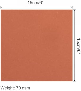 MECCANIXITY 25 Sheets Origami Paper Double Sided Dark Orange 6x6 Inch Square Sheet for Art Craft Project, Beginners, Gifts Decor - Image 2