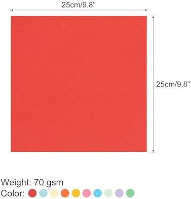 MECCANIXITY 100 Sheet Origami Paper Double Sided 10 Colors 9.8 x 9.8 Inch Square Sheet for Art Craft Project, Beginners, Gifts Decor - Image 2