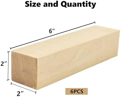 Ninekong 6PCS Basswood Carving Blocks，Whittling Wood Carving Kit,Soft Basswood for Carving(6"x2"x2") - Image 3