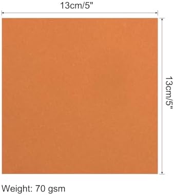 MECCANIXITY 50 Sheet Origami Paper Double Sided Dark Orange 5x5 Inch Square Sheet for Art Craft Project, Beginners, Gifts Decor - Image 2