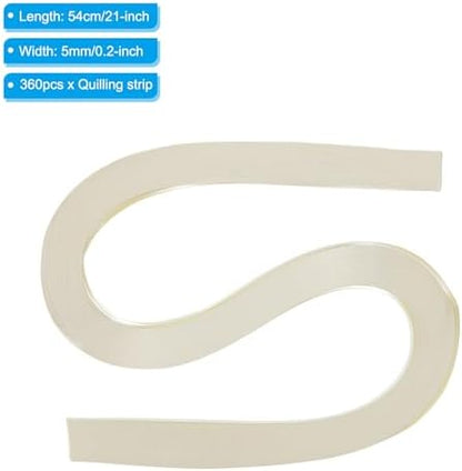 PATIKIL 360pcs Quilling Strips Paper 3/16"(5mm) 21"(54cm) Origami Paper Quilling Strip for Art DIY Hand Craft Christmas, Beige - Image 2