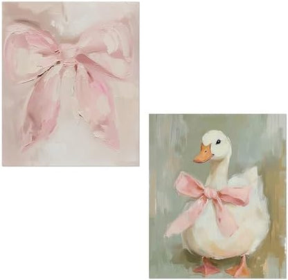 sdfkmlcdl Coquette Pink Bow Goose Diamond Art Kits for Kids Adults, Preppy Girly Ribbon Bow Goose Full Drill Diamond Painting Kits for Adults Beginners 2 Pack, 9.8x11.8 Inch by Unknown