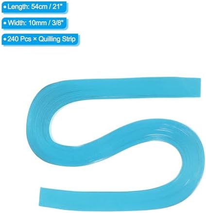 PATIKIL 240pcs Quilling Strips Paper 3/8"(10mm) 21"(54cm) Origami Paper Quilling Strip for Art DIY Hand Craft Christmas, Aquamarine Blue - Image 2