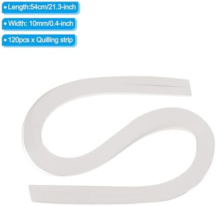PATIKIL 120pcs Quilling Strips Paper 3/8"(10mm) 54cm Origami Paper Quilling Strip for Art DIY Hand Craft Christmas, Cream White - Image 2