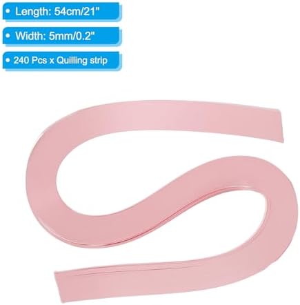 PATIKIL 240pcs Quilling Strips Paper 3/16"(5mm) 21"(54cm) Origami Paper Quilling Strip for Art DIY Hand Craft Christmas, Hot Pink - Image 2