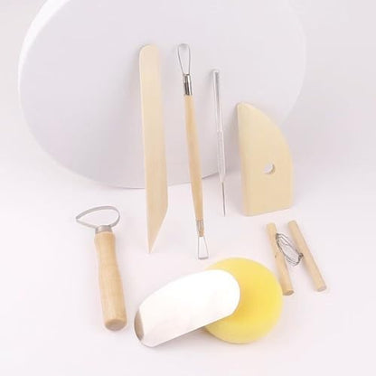 Clay Carving, Clay Sculpture Set, 8-Piece Set of Clay Tools by JIAYOFWCHI