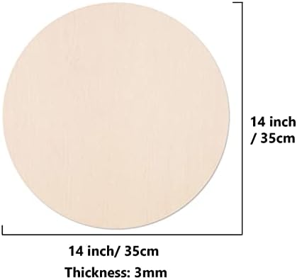 10PCS 14Inch Cutouts Blank Round Wood Slice Wood Circles for Crafts, Unfinished Wooden Slices Blank Round Wooden Circles, Wood Circles for Painting, DIY Door Hanger, Home, Party, Decor 0.1 Inch Thick - Image 2