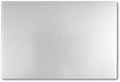 GLASSBOARD STUDIO Glass Craft Mat - Magnetic, Heat & Scratch Resistant - For Crafting, Cutting, Painting, Mixed Media Artwork - Grid Lines, Non-Slip Rubber Feet (True White 24"L x 36"W) by GlassboardStudio