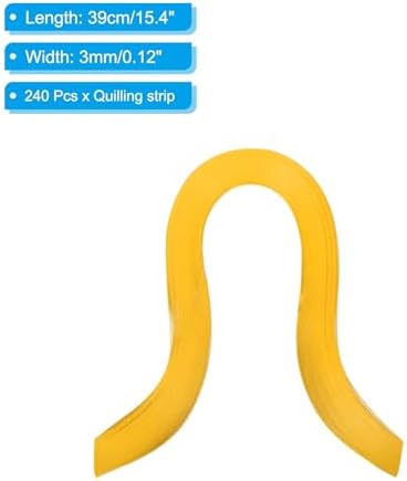PATIKIL 240pcs Quilling Strips Paper, 3mm x 39cm Origami Paper Quilling Kits for Adults Beginner Art DIY Craft Christmas, Lemon Yellow - Image 2