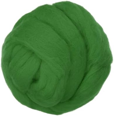 PATIKIL Wool Roving Yarn, 150G/5.3OZ Soft Felting Wool Pure Chunky Roving Yarn Bulk for Needle Felting Knitting Blanket Spinning Weaving DIY Craft, Grass Green by PATIKIL