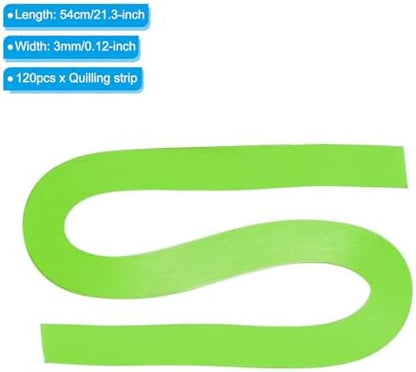 PATIKIL Quilling Strips Paper 120pcs 1/8"(3mm) 54cm Origami Paper Quilling Strip for Art DIY Hand Craft Christmas Lawn Green - Image 2