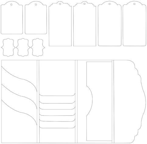 Junk Journal Waterfall Trifold Folio Template, Junk Journal Stencils Kit, DIY Junk Journal Paper, Blank Scrapbooking Thin Cardstock, Blank Journal Stencils for Hand Drawing by Unknown
